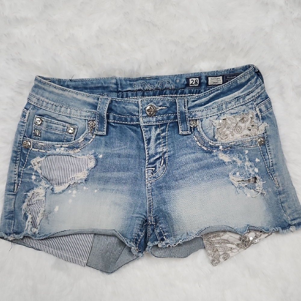 Signature Light Blue Jean Shorts Miss Me